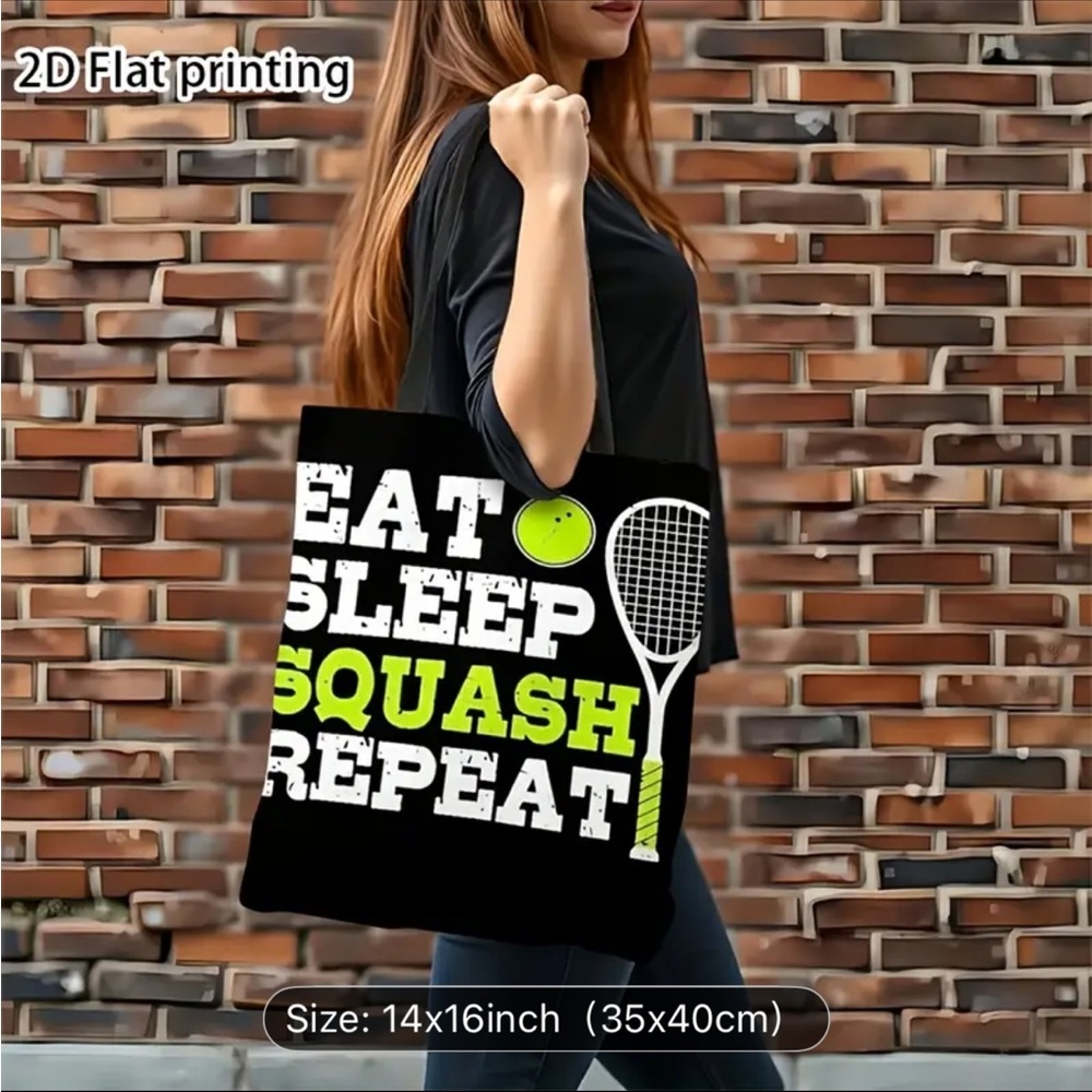 Chic Squash Enthusiast Tote Bag - Black and Green